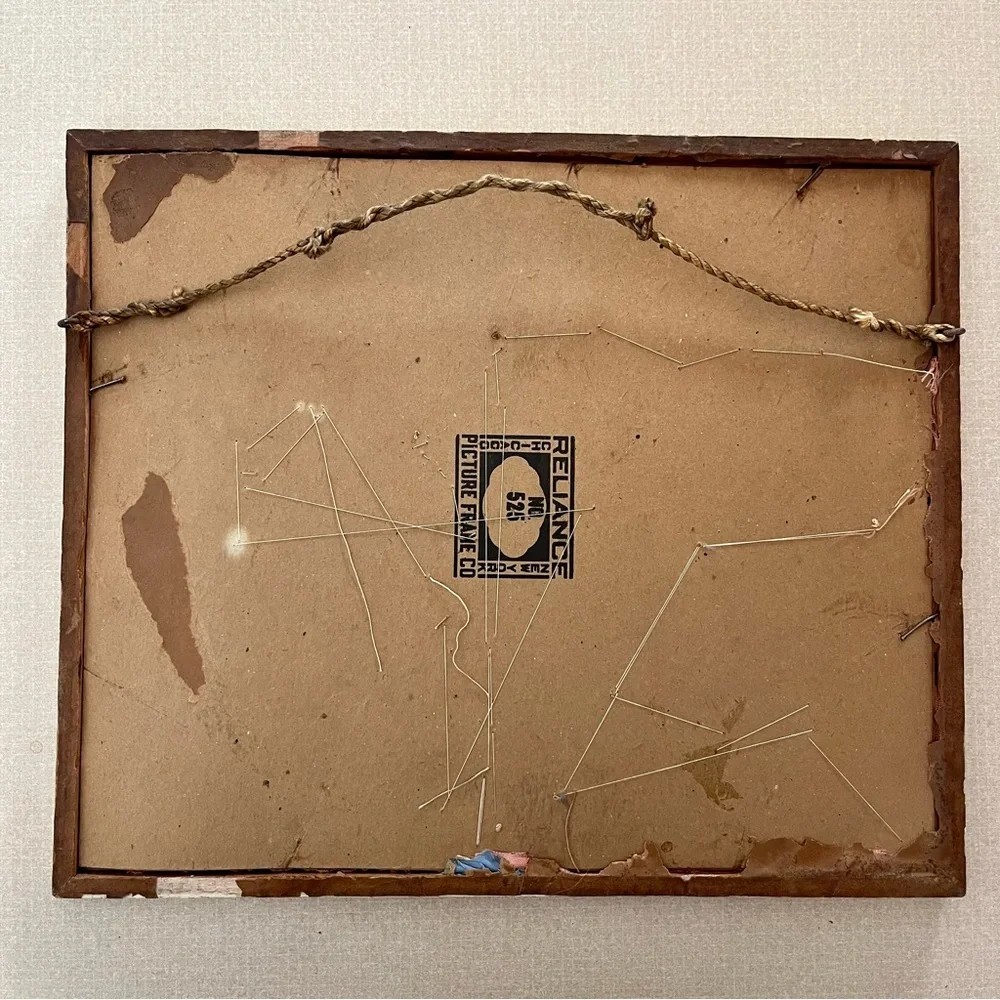 Antique Framed Picture of Sleeping Child 3D w/ Blanket, Nightgown, & Hair Locks - Picture 5 of 5